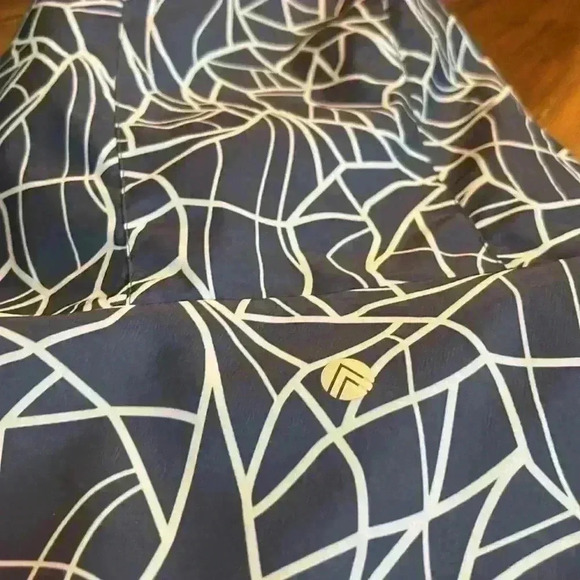 Traj3ctory Hooded RainJacket Windbreaker Abstract Dolman Sleeve Large cinchwaist - Picture 8 of 11